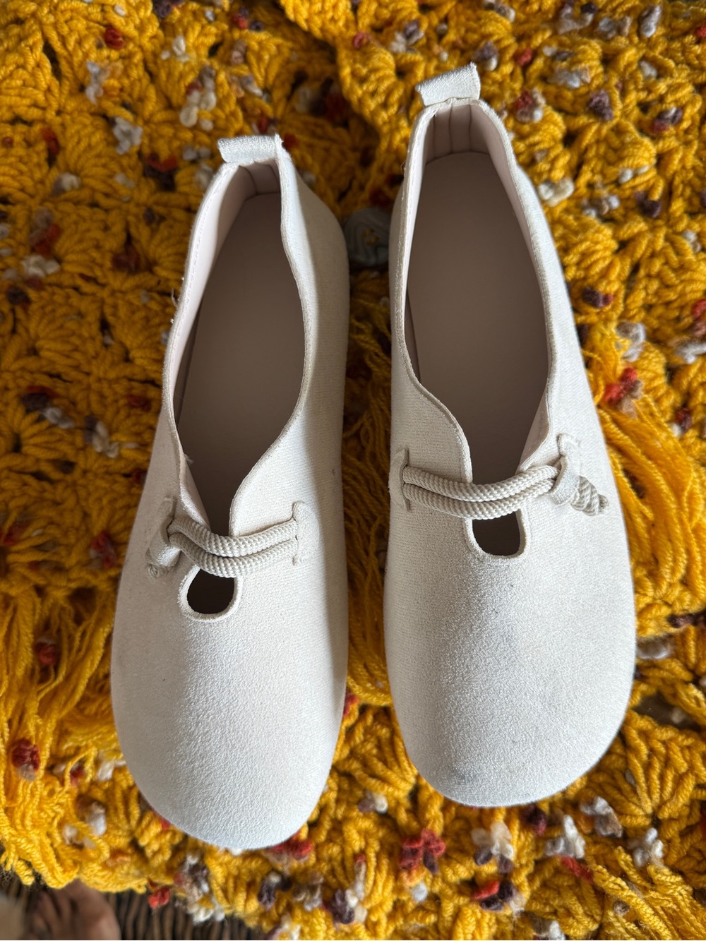 Cream Ivory Minimalist Ballet Flats Mary Jane Shoes EU 42 - Picture 4 of 12
